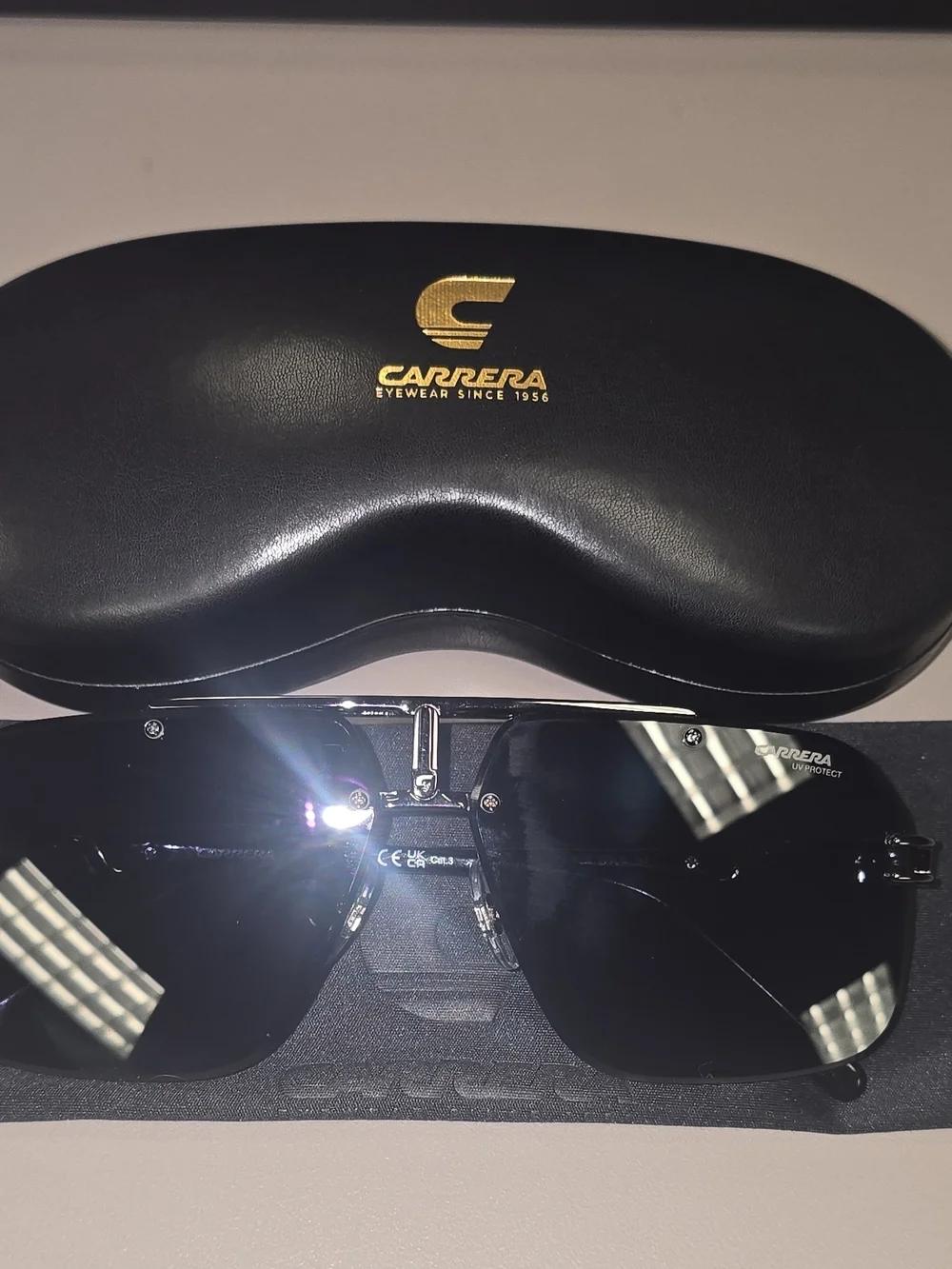 NEW Carrera 1054/S V81IR Rimless Sunglasses Ruthenium Grey Double Bridge + Case